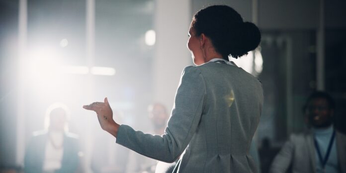 Woman presenting