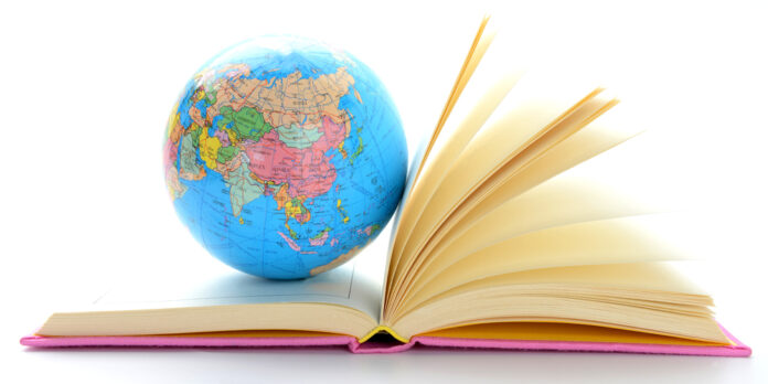 Globe on book
