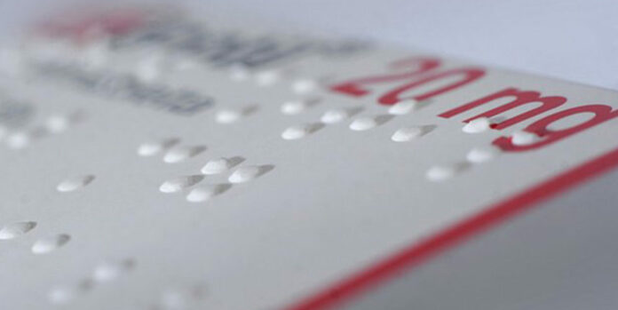 Braille Packaging Label