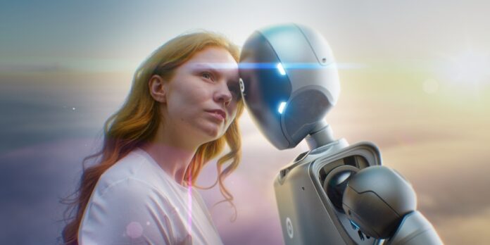 Girl and robot