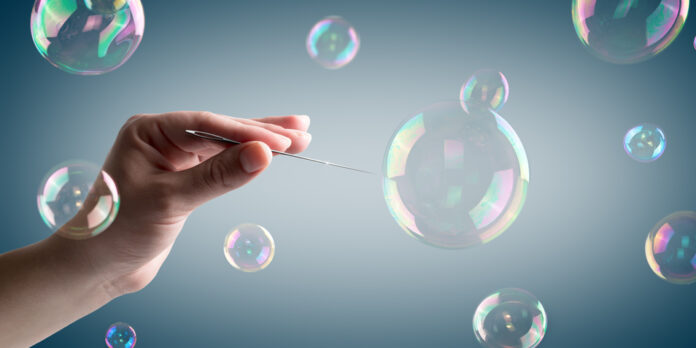 Popping a bubble Popping a bubble