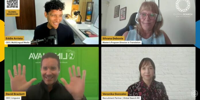 Live panel session of LangTalent 2026 with host Eddie Arrieta and featured guests