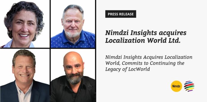 Nimdzi Insights Acquires Localization World Ltd. Pictured above from top left: Donna Parrish, Ulrich Henes, Renato Beninatto, and Tucker Johnson.