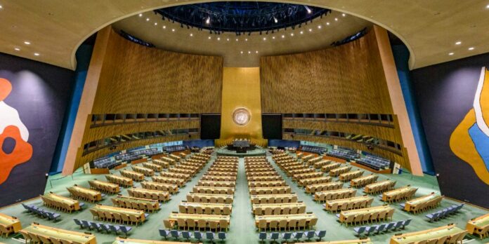 United Nations Assembly Hall An empty United Nations Assembly Hall