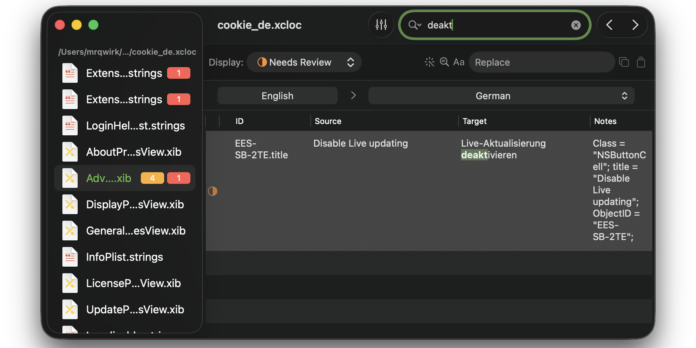 Xliff Editor 4.0 Xliff Editor 4.0 display screen update