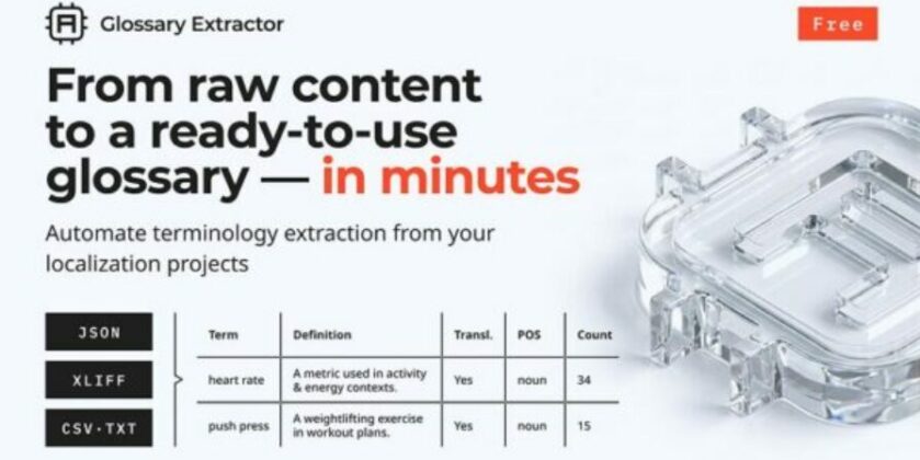 Alconost Glossary Extractor tool display