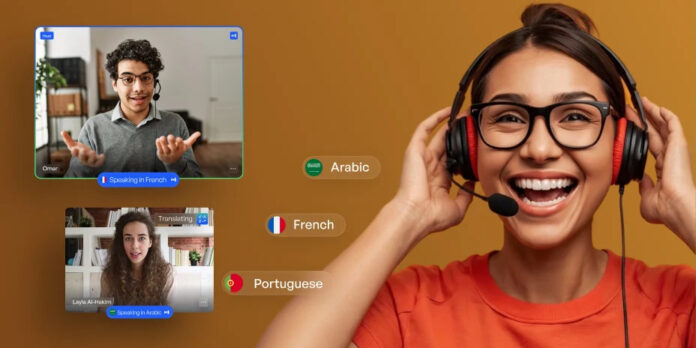 Qorden Launches Qordenate Two individuals speaking in different languages with real-time translation available