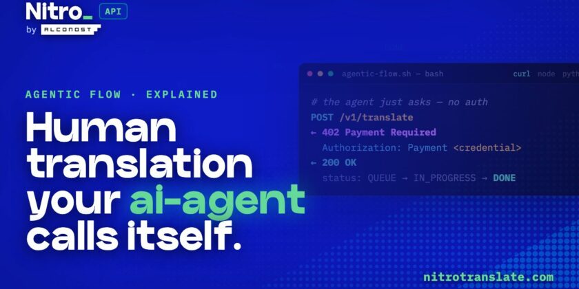 NitroTranslate Becomes the First Human Translation Service to Accept Payments From AI Agents Nitro API by Alconost example payment platform
